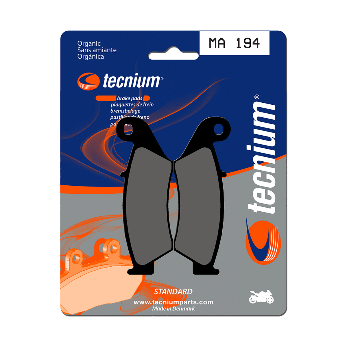 Tecnium Brake Pads MA194 Organic (Front)