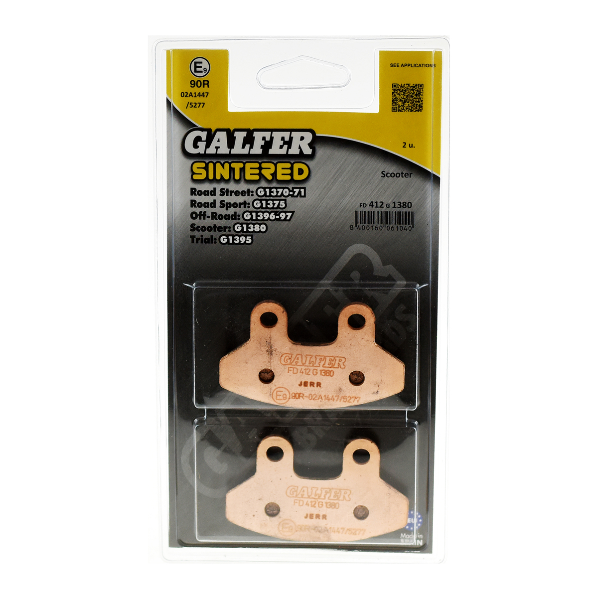 Galfer Brake Pad FD412, part number FD412G1380