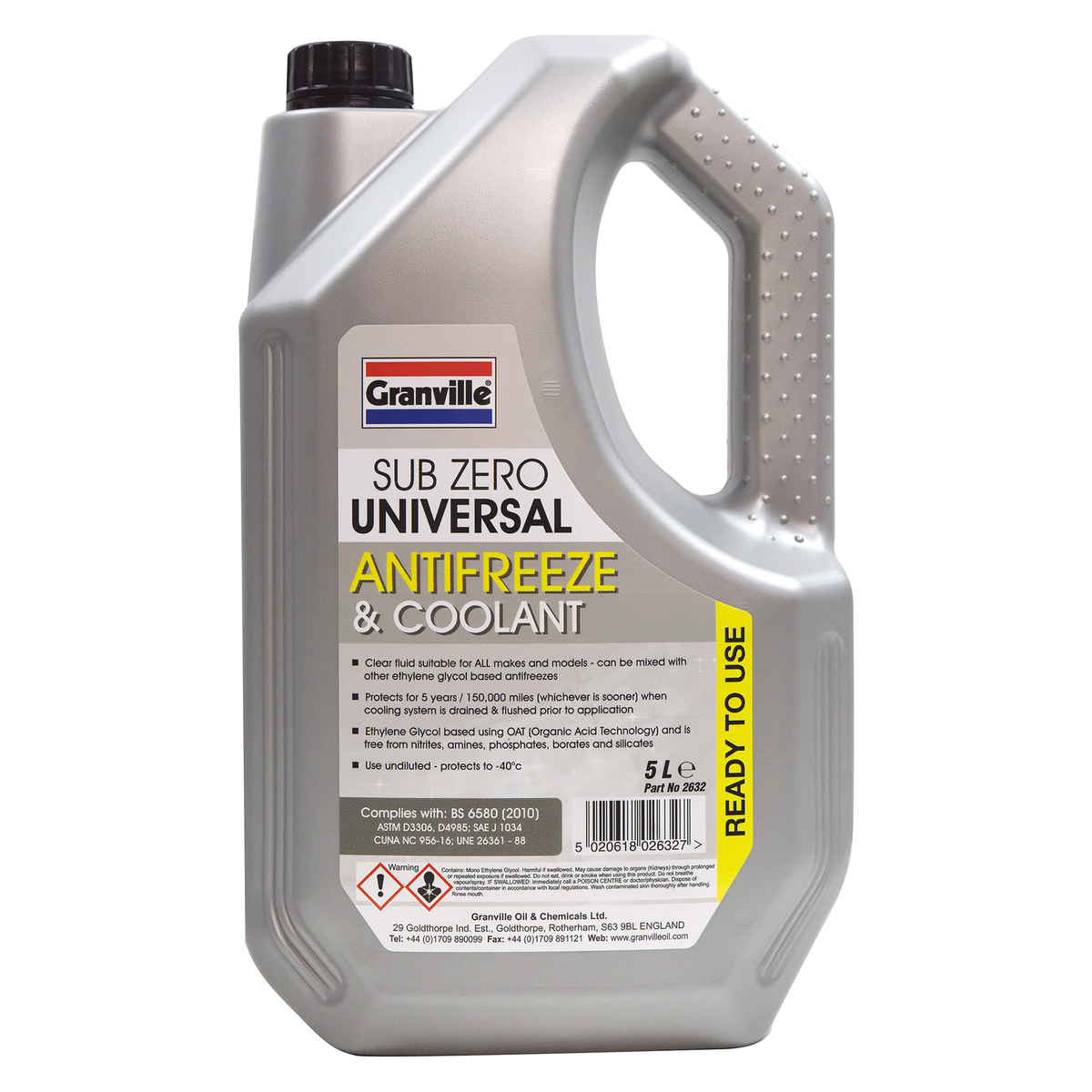 Granville SubZero Universal Coolant 5 Litre, part number 2632