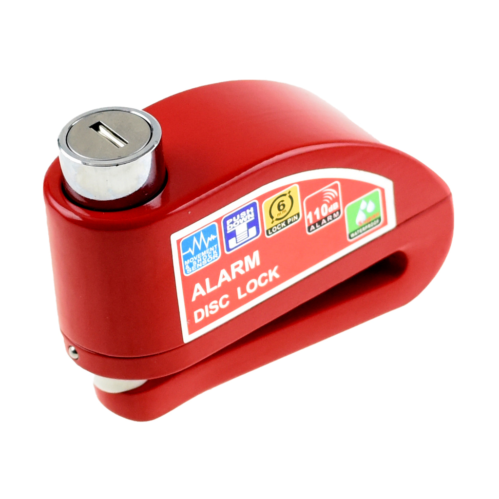 Hi Level Disc Lock with 110db Alarm Red, view 2