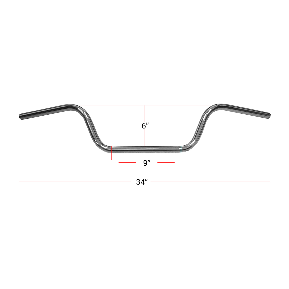 Hi Level Handlebar 7/8" Chrome Western 6" Rise
