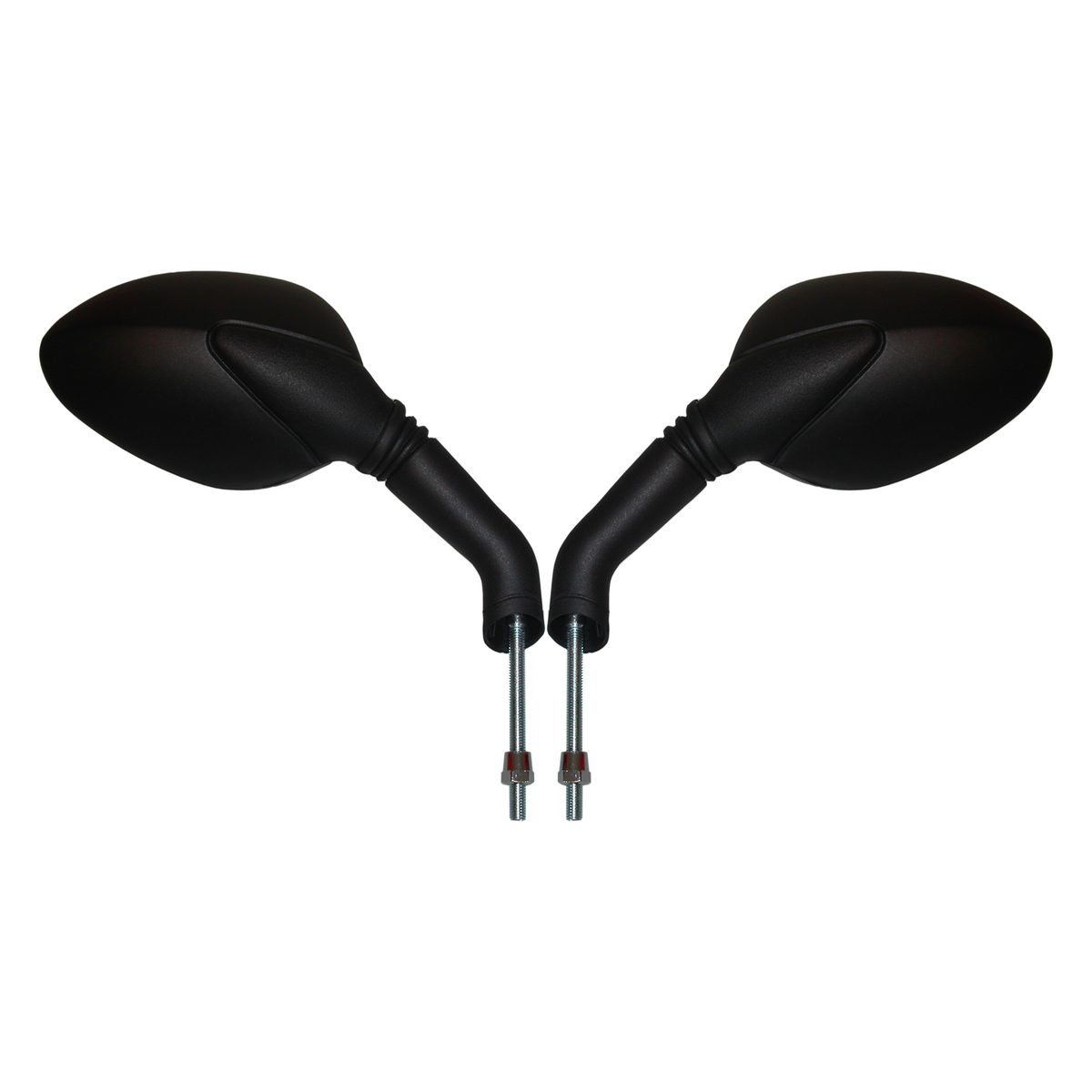 Hi Level Mirrors 8mm Black Rounded L & R Peugeot Lge Head