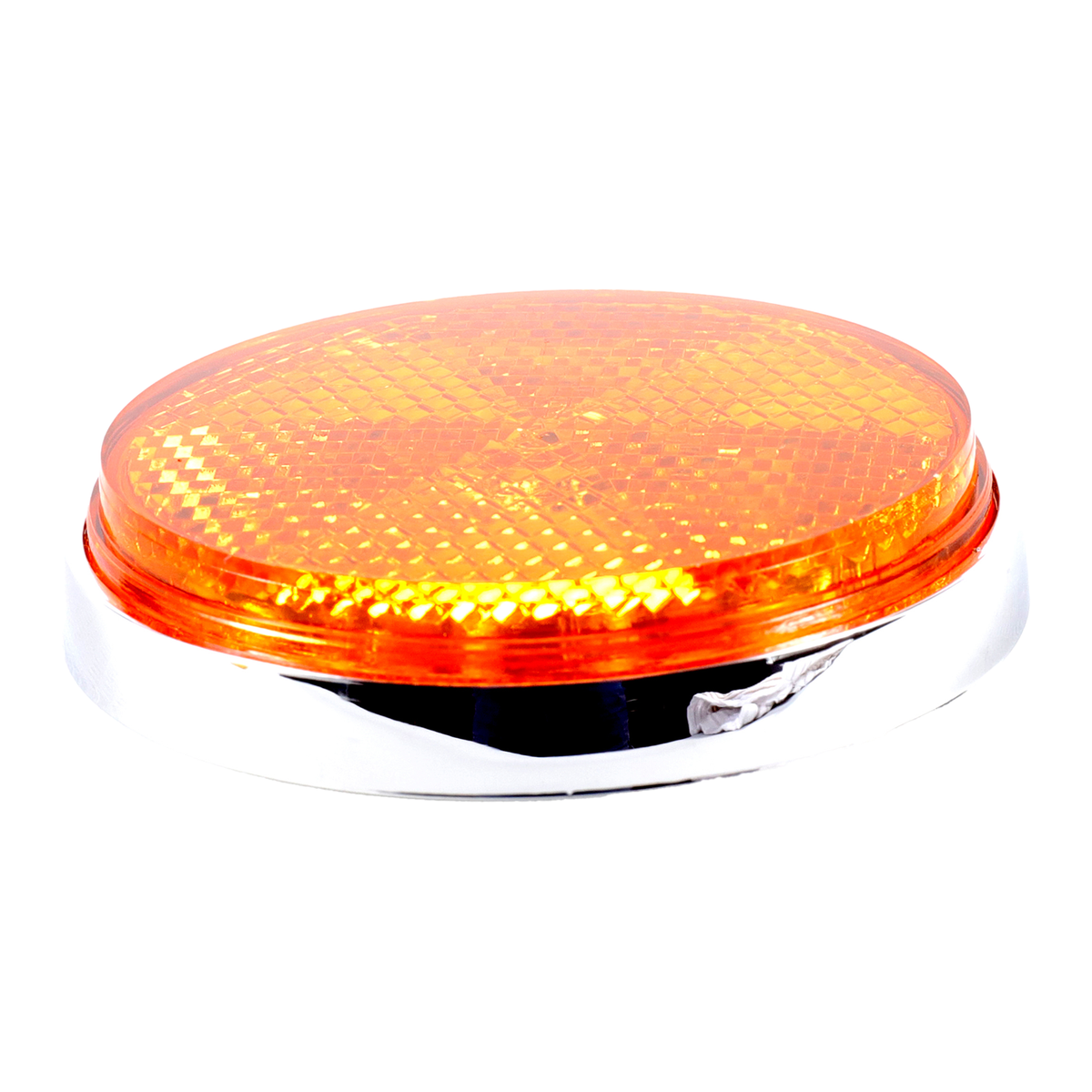 Hi Level Reflector Orange Round Bolt-on Chrome, view 3