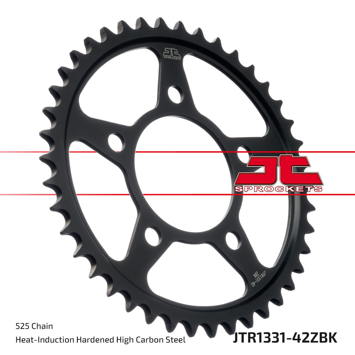 JT Rear Sprocket (Black Zinc Finish) - JTR1331, part number JTR1331.42ZBK