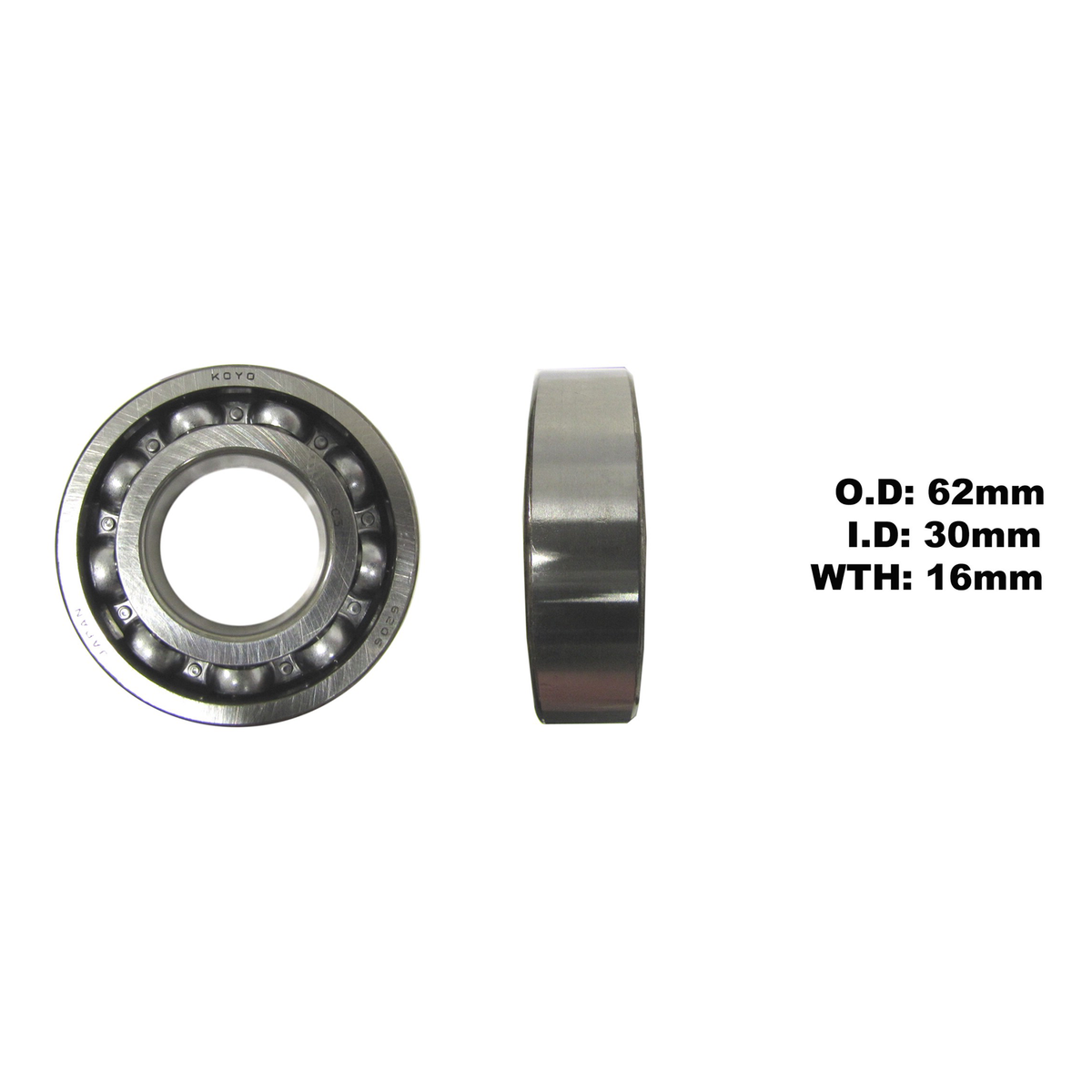 KOYO by JTEKT Bearing 6206, part number 6206C3
