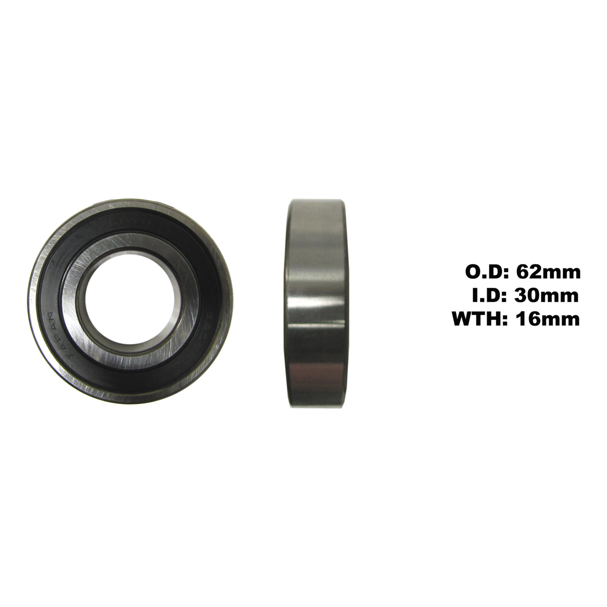 KOYO by JTEKT Bearing 6206DDU, part number 6206-2RS-C3 (3)
