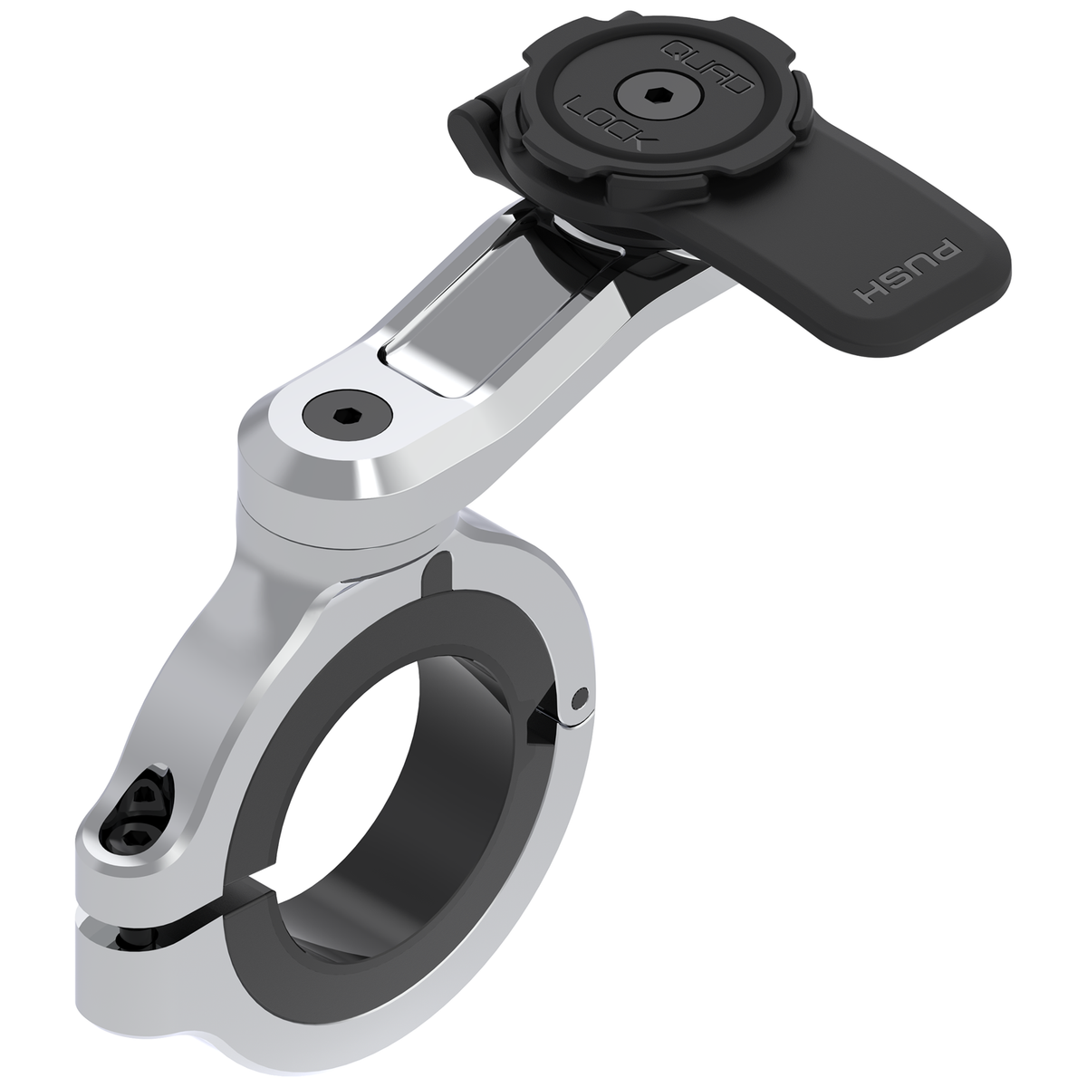Quad Lock Motorcycle Handlebar Mount Pro Chrome - Large, part number QLM-LHB-CHR
