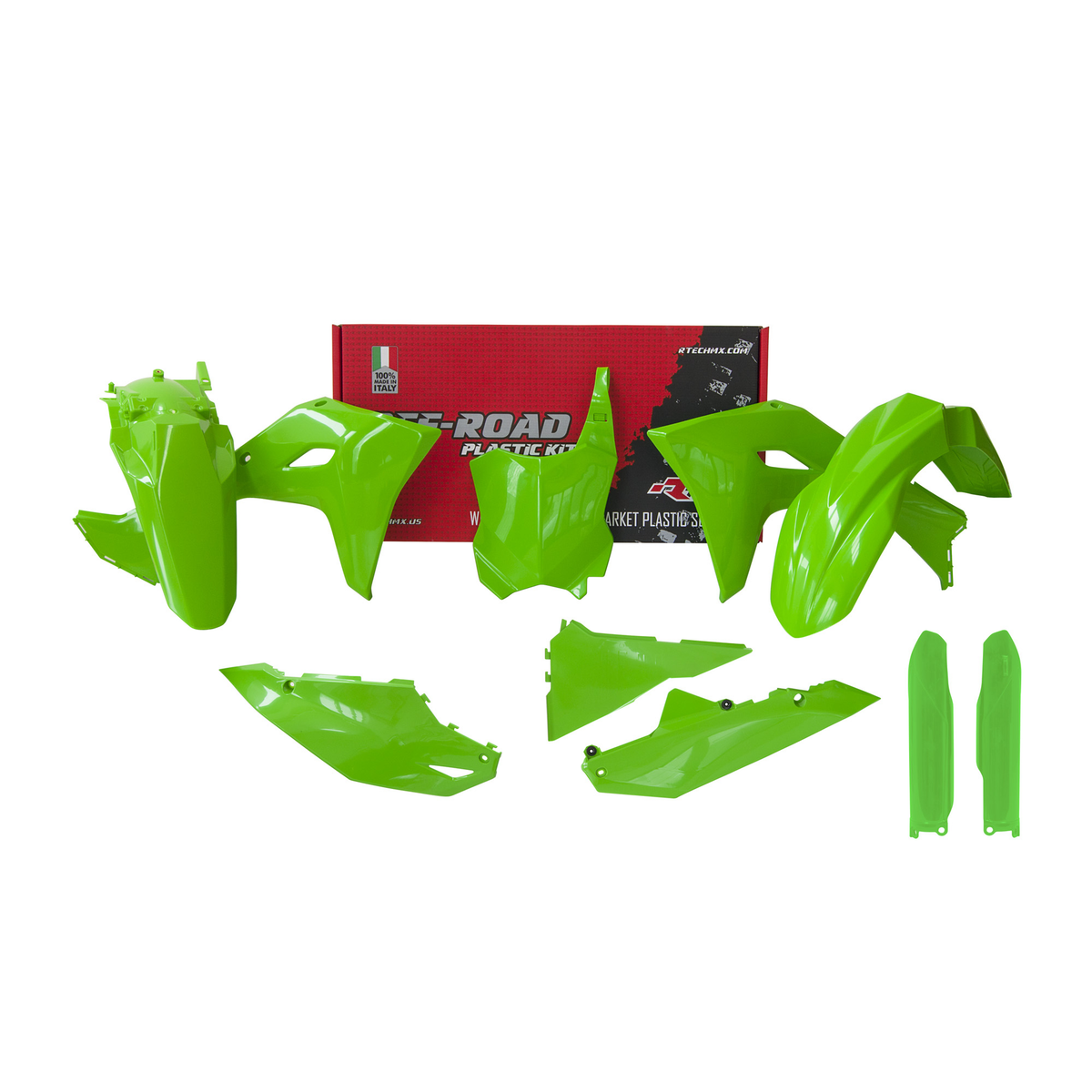 Racetech Plastic Kit KX250 25/KX450 24-26 (6 pcs), part number R-KITKXF-VE0-624