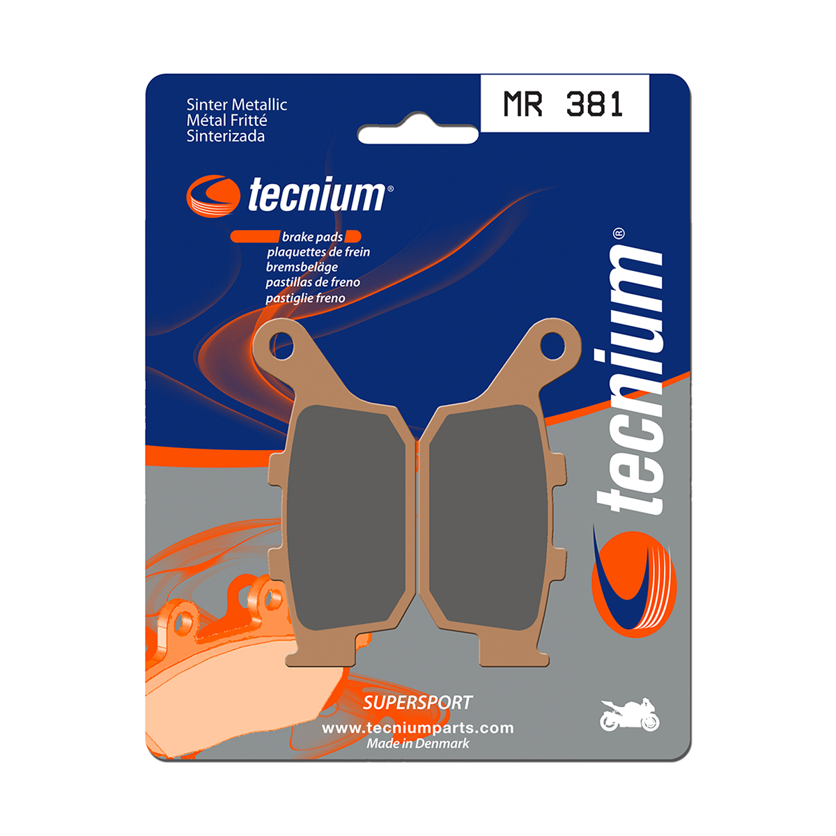 Tecnium Brake Pads MR 381 Sintered Metal (Rear), part number MR381